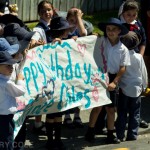 children wait to say happy birthday